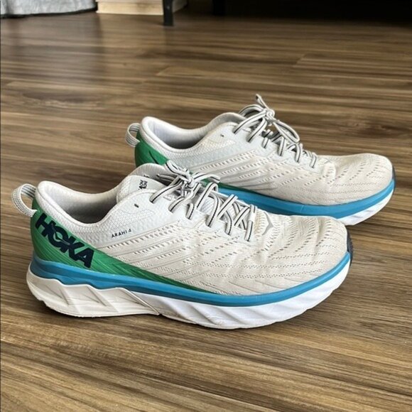 Hoka Men\'s Arahi 4 Lunar Rock/Nimbus Cloud Running Gray Blue Green main image 5